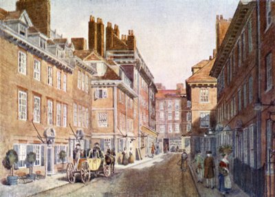 Edificios de Beaufort en 1704, posteriormente demolidos cuando se erigieron el Hotel Savoy y el Teatro Savoy de English School